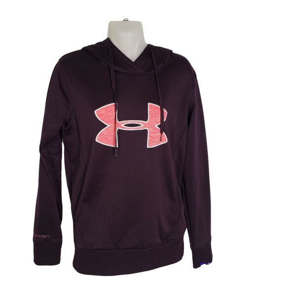Under Armour Women Hoodie Small Cold Gear Pullover Storm Fleece Big Logo 1248640 - Picture 1 of 10